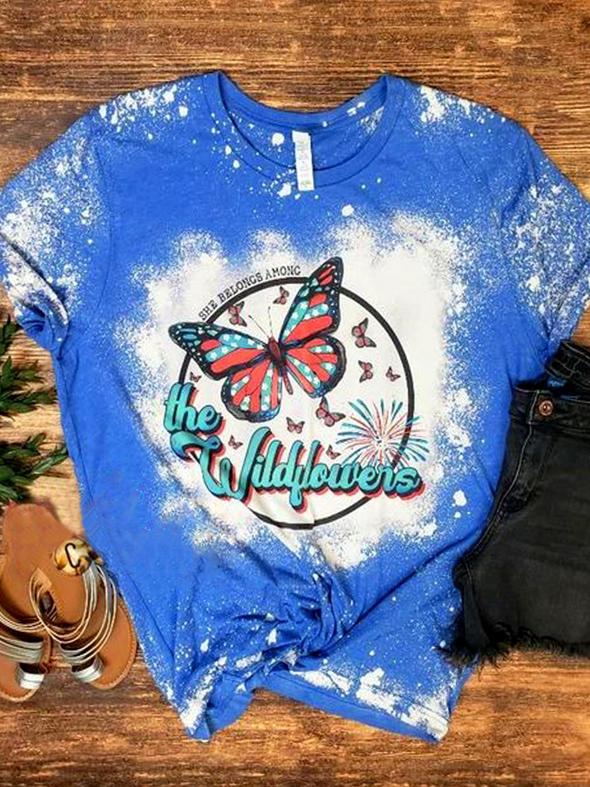 Butterfly Tie Dye Crew Neck T-shirt