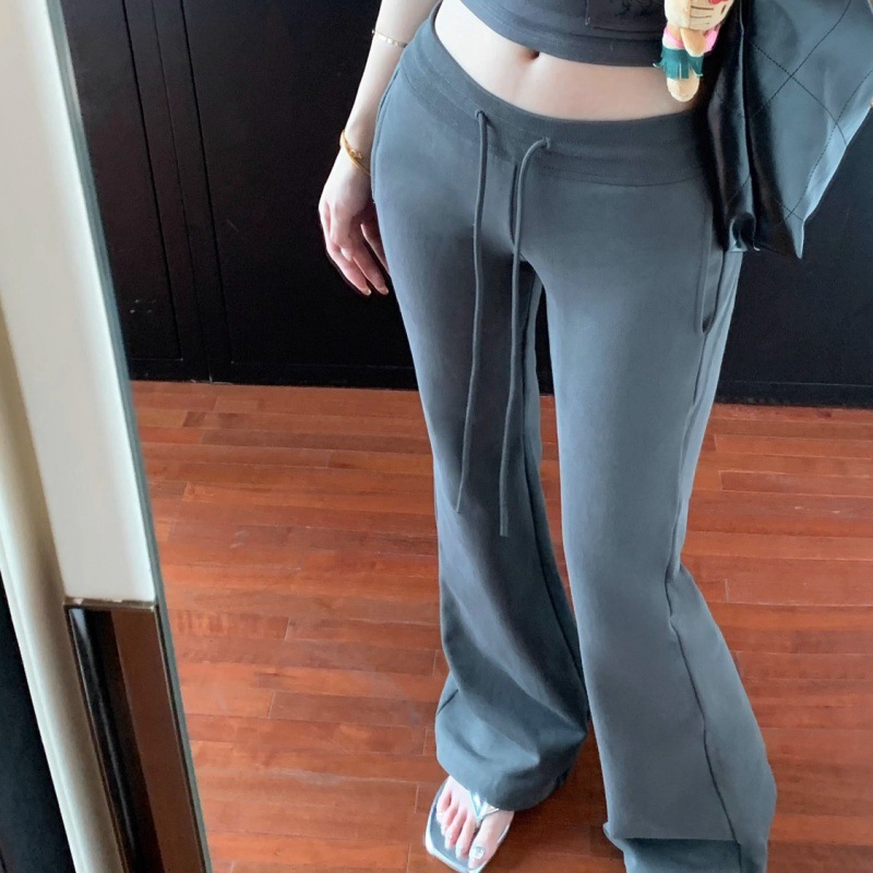 Low-rise drawstring athleisure pants
